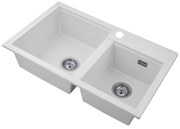 Gamma Modern 8020, 2-komorový granitový drez 795x495x210 mm, biela, GMA-ZLE000032