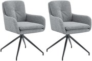 Set 2 jedálenských stoličiek Pickett - látka - šedá