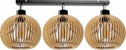 BERGE Stropné LED svietidlo LOFT 3xE27 - WOOD - čierne