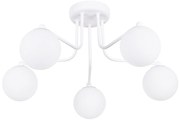 Stropné svietidlo Astral, 5x biele sklenené tienidlo, w