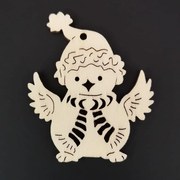 AMADEA Drevená ozdoba vtáčik 6 cm