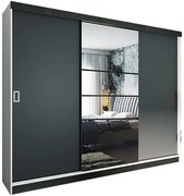 Skriňa Retro 200 6L biely / dvierka grafit