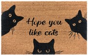 Rohožka Hope you like cats 105667 – na von aj na doma, 45x75, hnedá, chodba / predsieň, Hanse Home