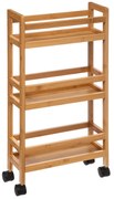 Polička do kúpeľne na kolieskach Bamboo, bambus