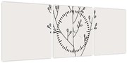 Obraz - Lúčny kvet N⁰3 (s hodinami) (90x30 cm)