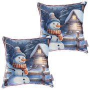 Súprava 2 ks obliečok na vankúšiky z mikroplyšu SNEHULIAK 40 x 40 cm