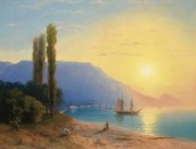 Obrazová reprodukcia Sunset over Yalta, 1861, Aivazovsky, Ivan Konstantinovich