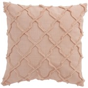 Ružový bavlnený vankúš so strapcami Rhombuses - 43 * 43 cm