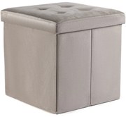 Skladacia taburetka L zamatová, béžová