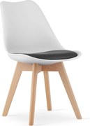 AKCIA Bielo-čierna stolička BALI MARK s bukovými nohami II. trieda