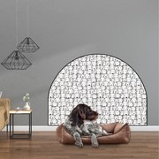 120x96cm Ochranná textilná nálepka na stenu - Oblúk - Psy Veľkosť: 120x96cm, Motív: bez mena