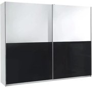 Skriňa Lux 5 biela lesklá/čierna lesklá 244 cm