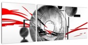 Abstraktný obraz (s hodinami) (90x30 cm)