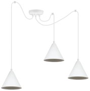 Závesné svietidlo Soho Spider, 3x biele kovové tienidlo, (fi 14cm)