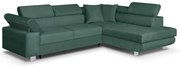 Rohová sedacia súprava s funkciou spania FREDO pravá Zelená
