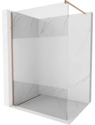 Mexen Kioto, sprchová zástena Walk-In 80 x 200 cm, 8mm číre sklo-námraza, medený matný profil, 800-080-101-65-35