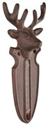 Nástenný teplomer Deer, 22x9,5 cm, liatina, hnedá