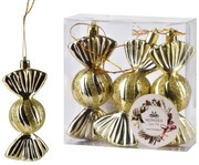 Sada 3 ks vánočních ozdob Silas 11x4 cm zlatá