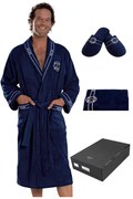 Soft Cotton Luxusný pánsky župan + uterák + papuče MARINE MAN v darčekovom balení
