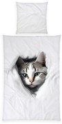 Herding Detské bavlnené obliečky Cat, 135 x 200 cm, 80 x 80 cm