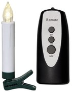 Súprava 10 LED sviečok s diaľkovým ovládačom Star Trading Shaft, výška 13,5 cm