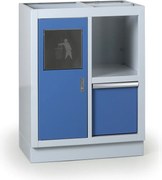 Dielenská skrinka s odpadkovým košom k pracovnej doske G2, 680 x 455 x 910 mm, modrá