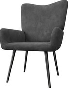 Pohodlné manžetové kreslo z manšestru, sivé