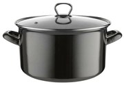 Smaltovaný hrniec s pokrievkou 5,6 l, čierna