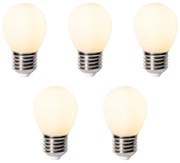 Sada 5 ks E27 dimbare LED lamp P45 opaal glas 3W 250 lm 2700K