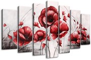 Gario Obraz na plátne Červené Vlčie maky - 7 dielny Rozmery: 140 x 80 cm