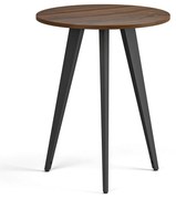 Konferenčný stôl PRIMO VIBE, priemer 60 cm, čierna podnož, orech