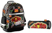 Školský set trojkomorový batoh + puzdro Iron Man