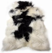Bielo-čierna ovčej kože z Islandskej ovce Iceland - 115 * 75 * 5cm