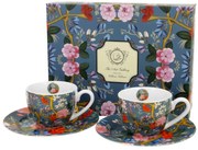 Porcelánová šálka s podšálkou Kilburn Blue 90 ml sada 2ks