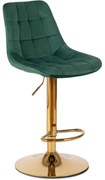 Barová stolička ARCOS zamat tmavozelená/zlatá