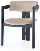 Jedálenská stolička CO Zamat z masívu béžová/čierna