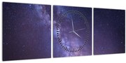 Obraz - Pohľad do vesmíru (s hodinami) (90x30 cm)