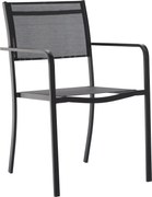 CH Záhradná stohovateľná stolička Casto - čierna