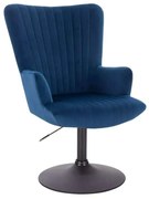 LuxuryForm DESIGN Kreslo AMADEO VELUR na čiernom tanieri - modré