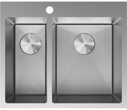 Mexen Flexo, 1.5-komorový nerezový drez 610 x 510 mm, brúsena oceľ, vzor voština, 6446611500-01HC