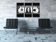 Ručne maľovaný POP Art obraz AL CAPONE 3 dielny  ac2