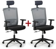 Kancelárska stolička FELIX 1+1 ZADARMO, sivá
