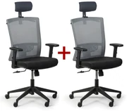 Kancelárska stolička FELIX 1+1 ZADARMO, sivá