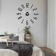 Nástenné hodiny Quartz, nalepovacie dekorácie, 3D zrkadlové nálepky Xmomo X0018-Wall clock HEU-