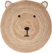 AKCIA Detský jutový koberec BEAR HEAD 100 cm II. akosť