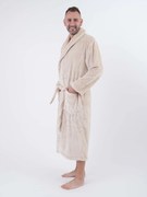 Mikroplyšový župan Mia - Laura mandlová veľkosť L