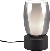Stolová lampa so skleneným tienidlom v čierno-striebornej farbe (výška 24 cm) Barret – Trio Select