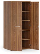 Kancelárska policová skriňa PRIMO WOOD s dverami, 1781 x 800 x 600 mm, orech