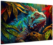 Obraz - Farebný leguán (90x60 cm)