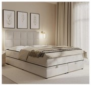 Čalúnená posteľ GRACE 160x200 cm s matracmi a úložným priestorom, béžová